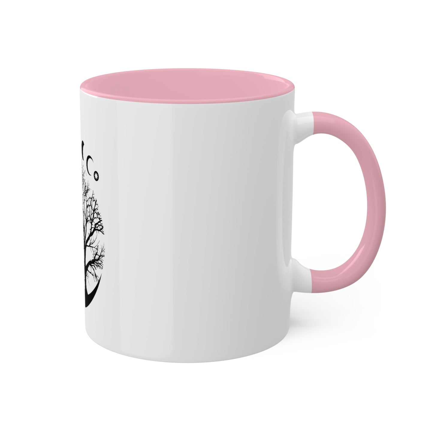 Mystical Moon Phases, tree of life and Wicca pentacle. Sacred geometry Colorful Mugs, 11oz