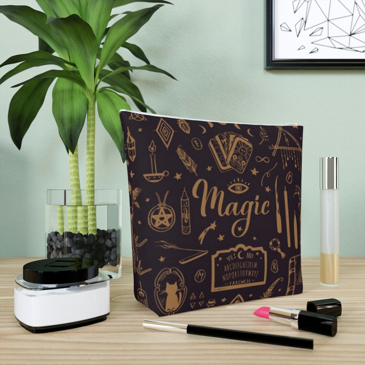 Witchy Gift Magic Design Cotton Cosmetic Bag