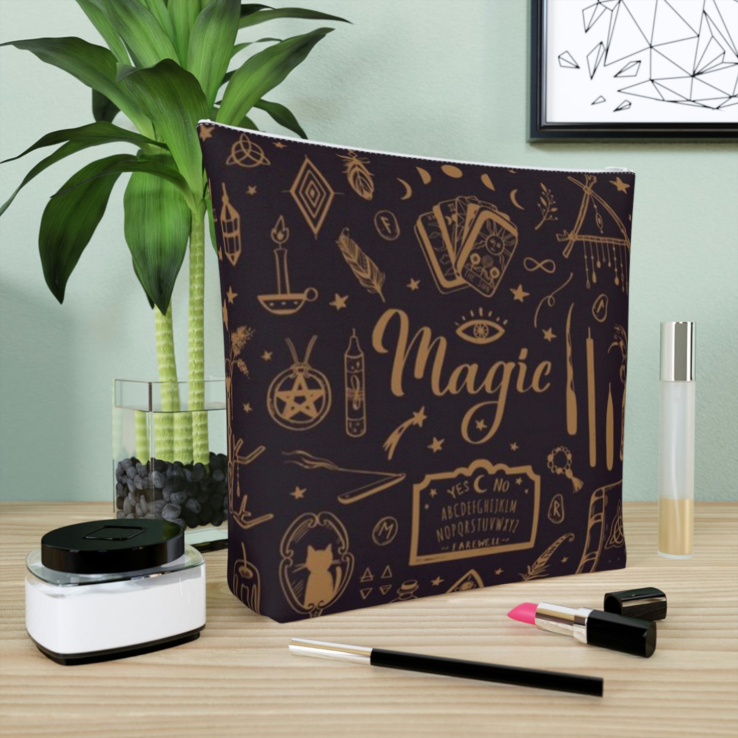Witchy Gift Magic Design Cotton Cosmetic Bag