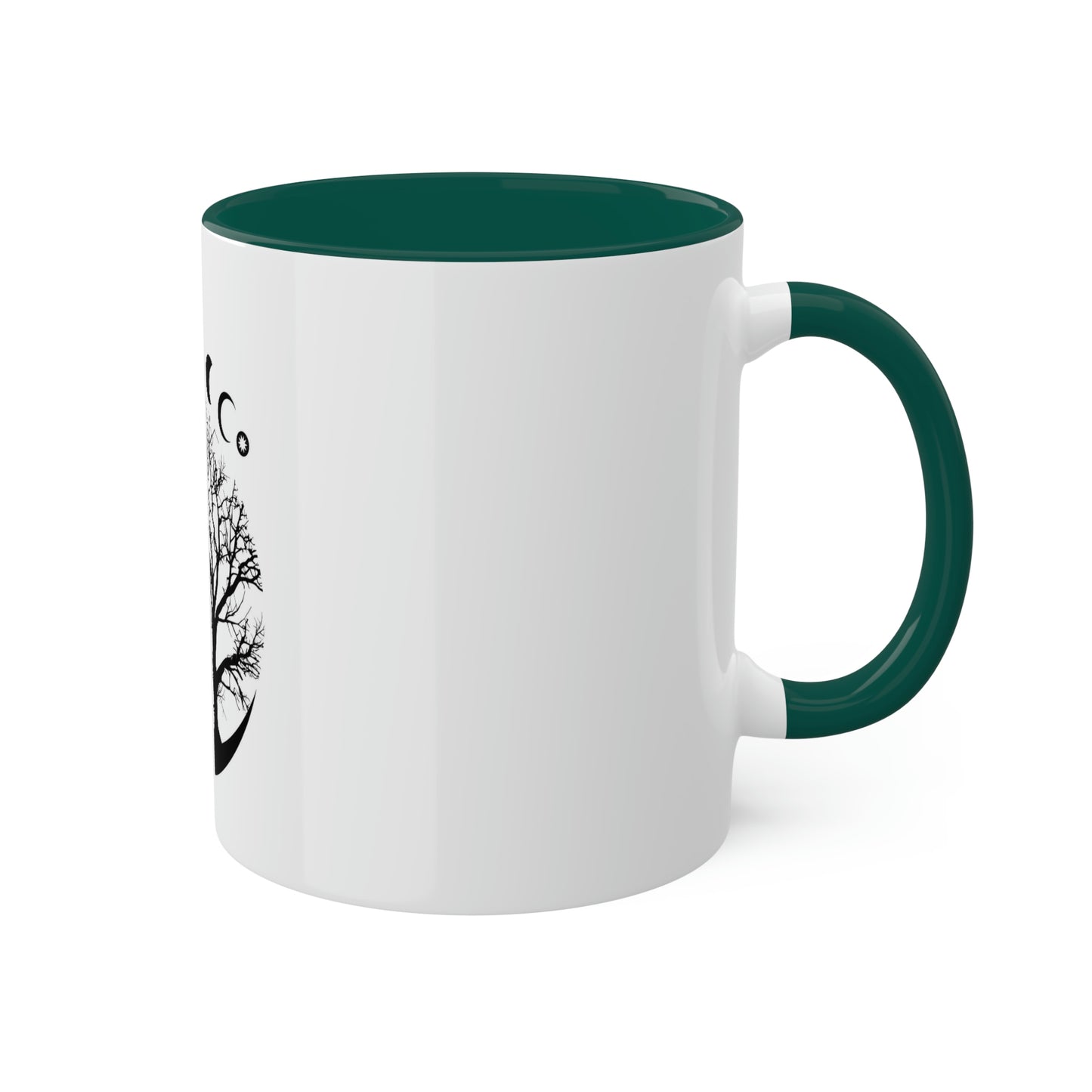 Mystical Moon Phases, tree of life and Wicca pentacle. Sacred geometry Colorful Mugs, 11oz