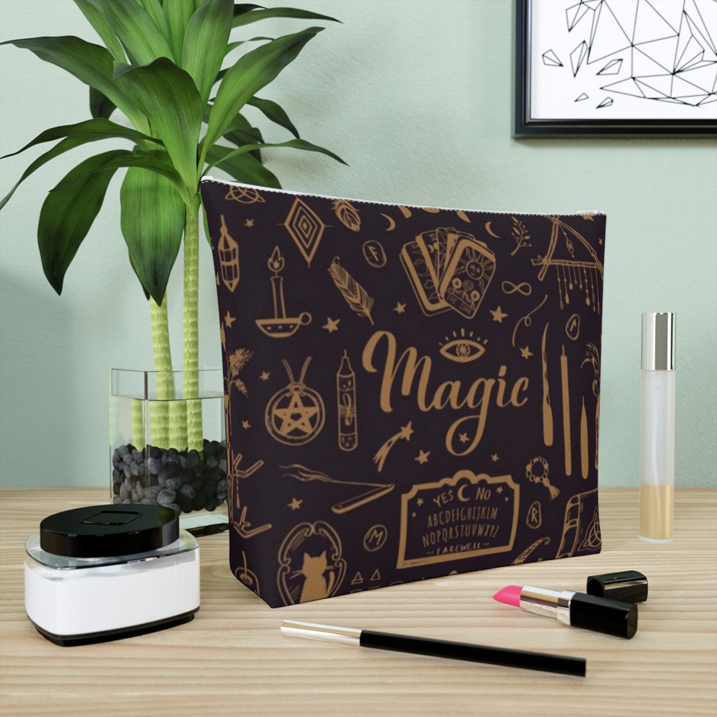 Witchy Gift Magic Design Cotton Cosmetic Bag