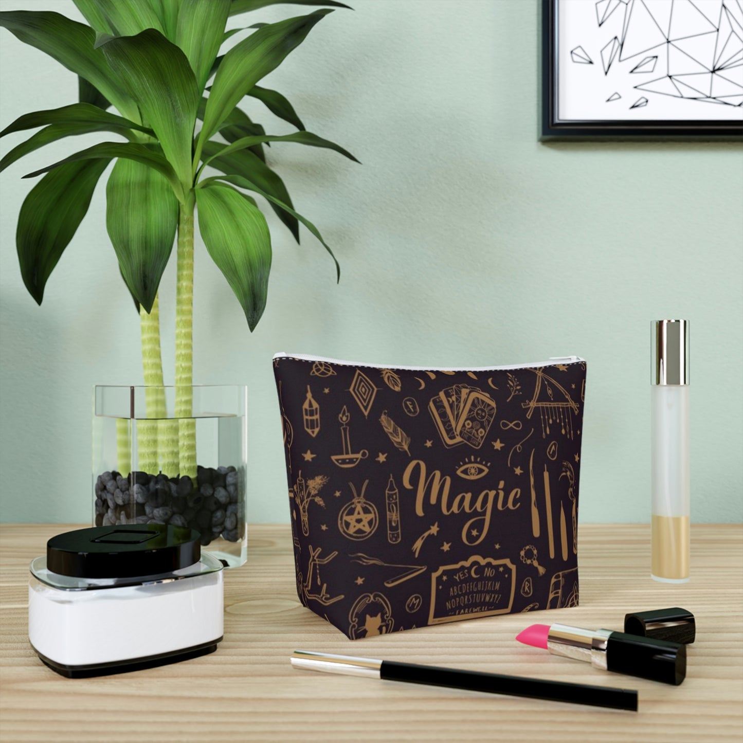 Witchy Gift Magic Design Cotton Cosmetic Bag