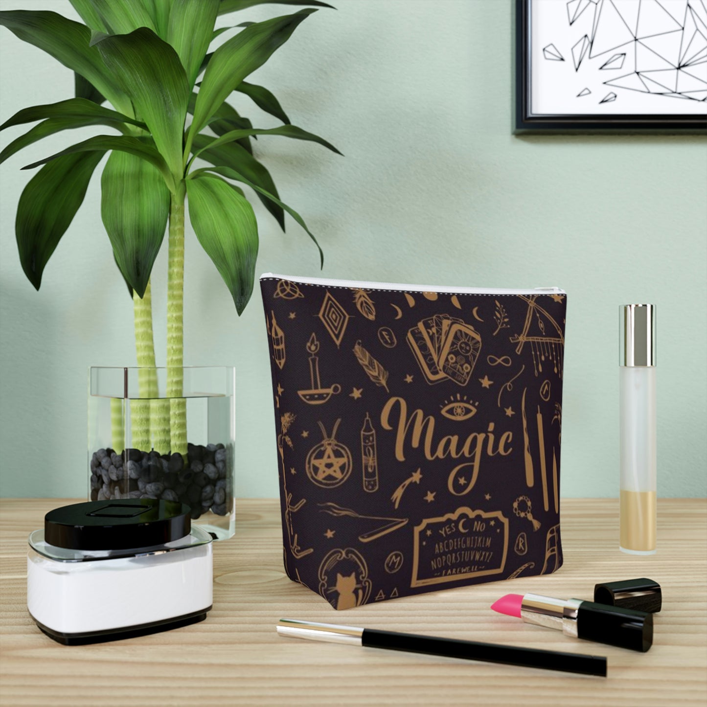 Witchy Gift Magic Design Cotton Cosmetic Bag