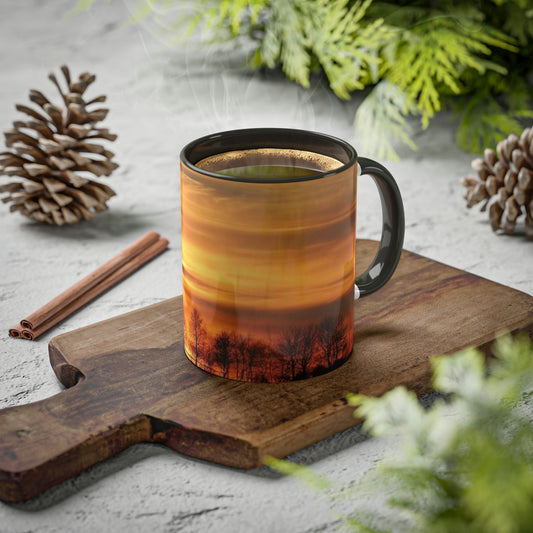 Beautiful Sunset Scene Colorful Mug, 11 oz