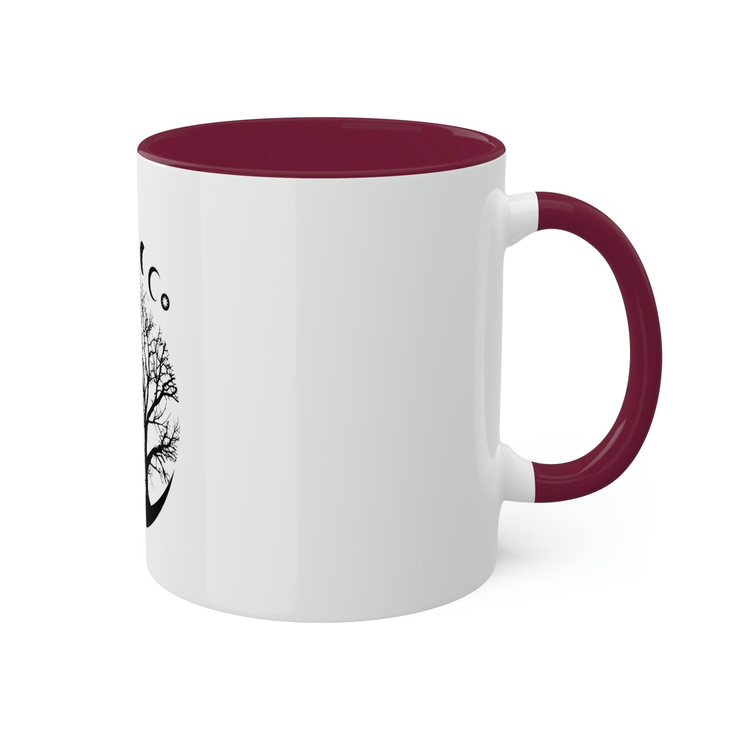 Mystical Moon Phases, tree of life and Wicca pentacle. Sacred geometry Colorful Mugs, 11oz
