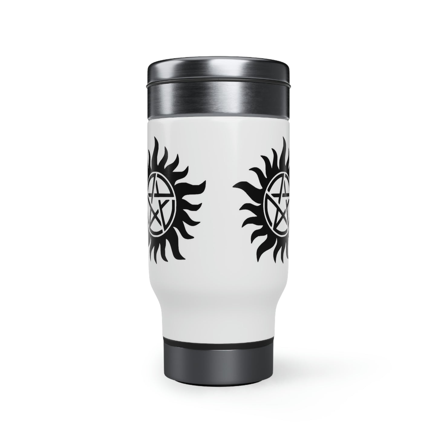 Supernatural Fan Stainless Steel Travel Mug with Handle, 14oz