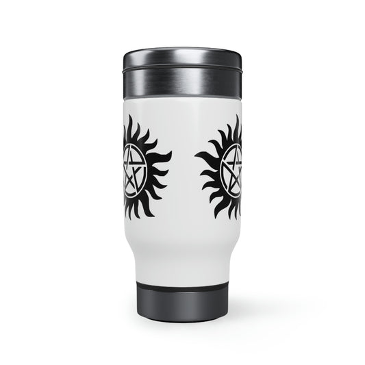 Supernatural Fan Stainless Steel Travel Mug with Handle, 14oz