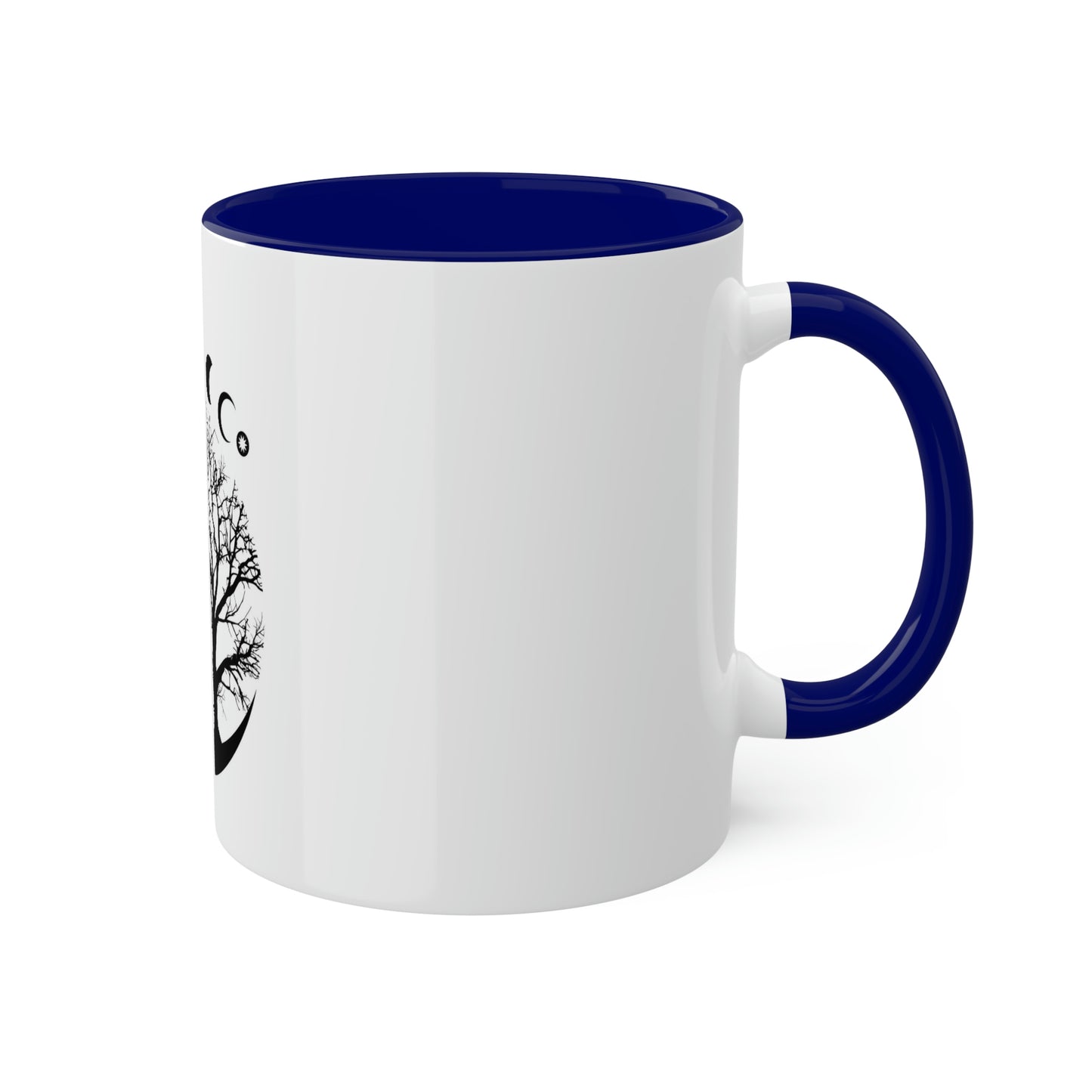 Mystical Moon Phases, tree of life and Wicca pentacle. Sacred geometry Colorful Mugs, 11oz